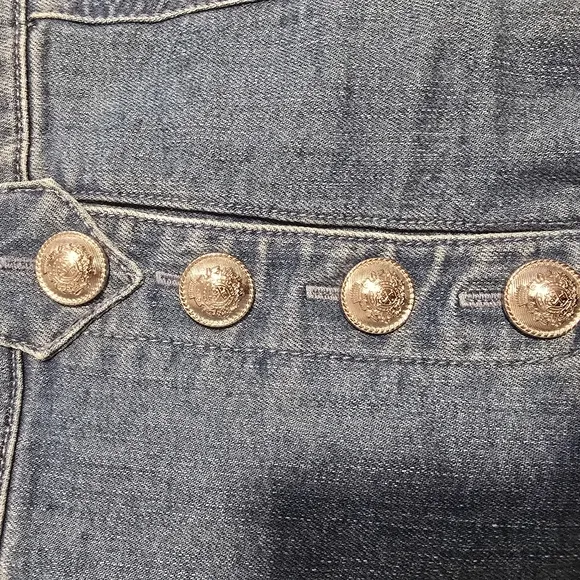 DEREK LAM Crop Blue Button-Detail Jeans. Size 29