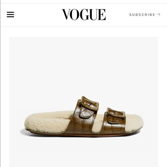 💐DIFINERY SHEEPS FUR  SLIDES CALF LEATHER voted Vogue top 10 best summer Fall