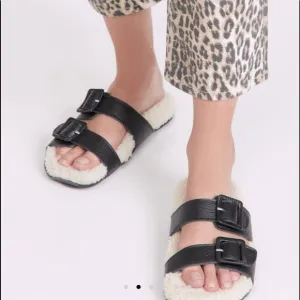 💐DIFINERY SHEEPS FUR  SLIDES CALF LEATHER voted Vogue top 10 best summer Fall