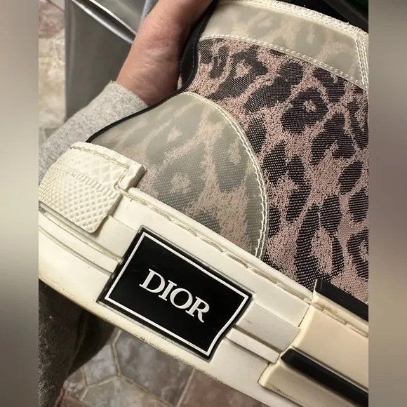 Dior B23 High-Top Sneakers Leopard Canvas Print Unisex Size 41 Women’s 10 RARE