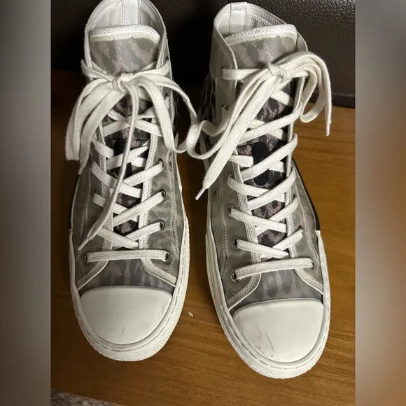 Dior B23 High-Top Sneakers Leopard Canvas Print Unisex Size 41 Women’s 10 RARE