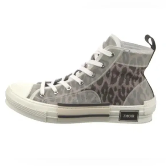 Dior B23 High-Top Sneakers Leopard Canvas Print Unisex Size 41 Women’s 10 RARE