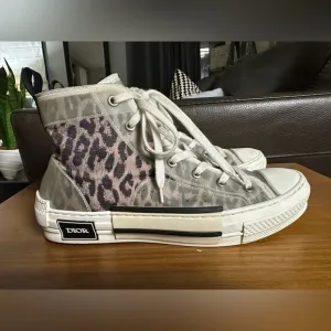 Dior B23 High-Top Sneakers Leopard Canvas Print Unisex Size 41 Women’s 10 RARE