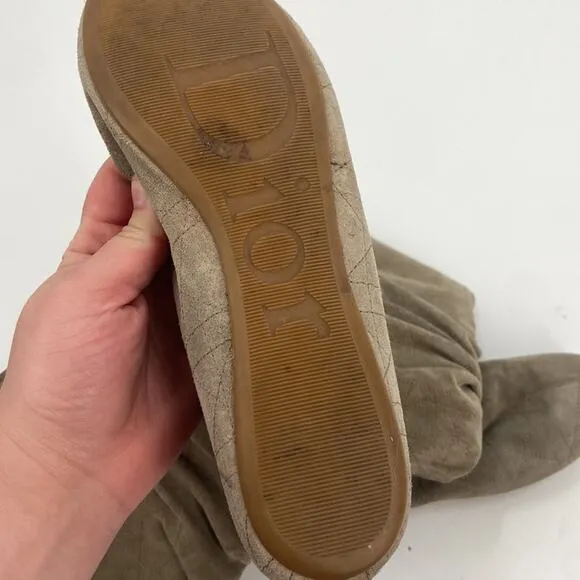 Dior quilted suede tall tan boots
