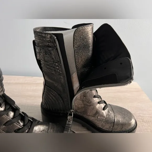 DKNY Women’s Basia Buckled Quilted Block-Heel Combat Boots