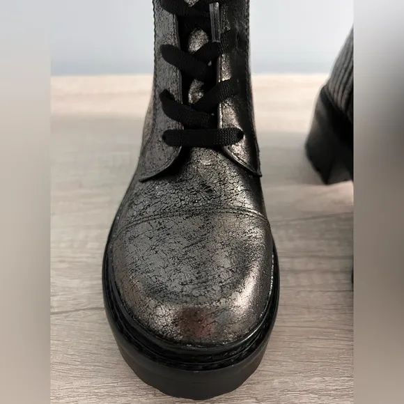 DKNY Women’s Basia Buckled Quilted Block-Heel Combat Boots