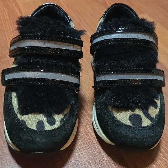 Dolce &amp; Gabbana Black and Brown Sneakers with Velcro Straps