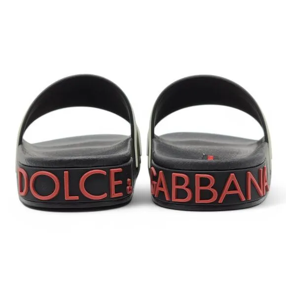 Dolce &amp; Gabbana I love DG Beachwear Women's Slides - Black EU 38 / US 8