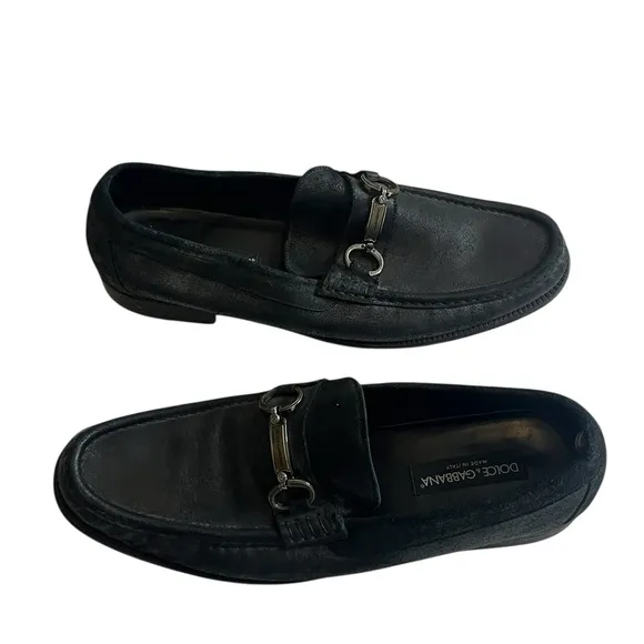 Dolce &amp; Gabbana Men's Black Loafers, pre-owned