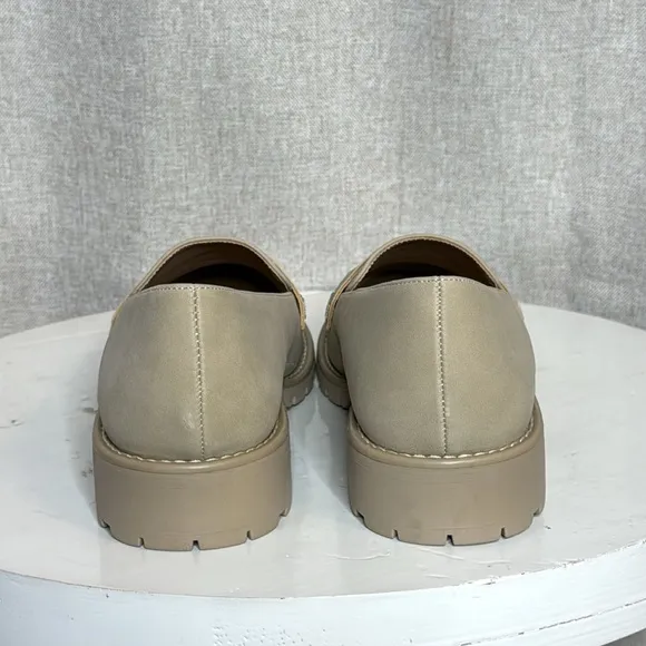 DOLCE VITA CARLEY VEGAN LEATHER LUG SOLE PENNY LOAFER IN CRISP **NWT**