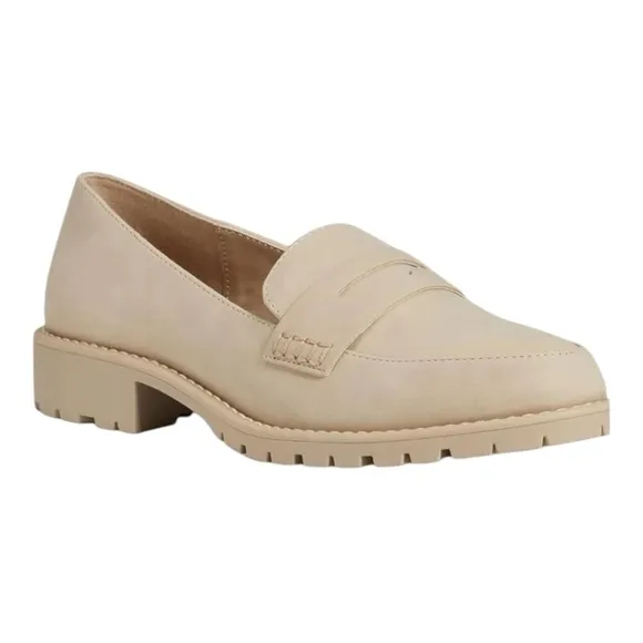 DOLCE VITA CARLEY VEGAN LEATHER LUG SOLE PENNY LOAFER IN CRISP **NWT**