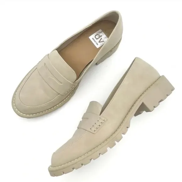 DOLCE VITA CARLEY VEGAN LEATHER LUG SOLE PENNY LOAFER IN CRISP **NWT**