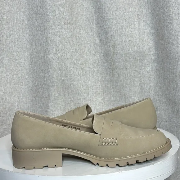 DOLCE VITA CARLEY VEGAN LEATHER LUG SOLE PENNY LOAFER IN CRISP **NWT**