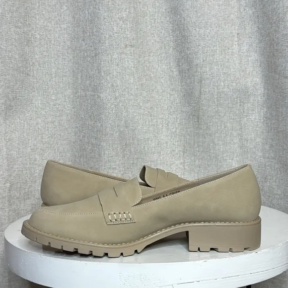 DOLCE VITA CARLEY VEGAN LEATHER LUG SOLE PENNY LOAFER IN CRISP **NWT**