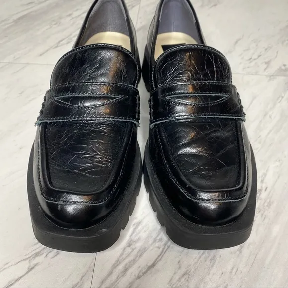 Dolce Vita Elias Black Leather Square Toe Loafer 8