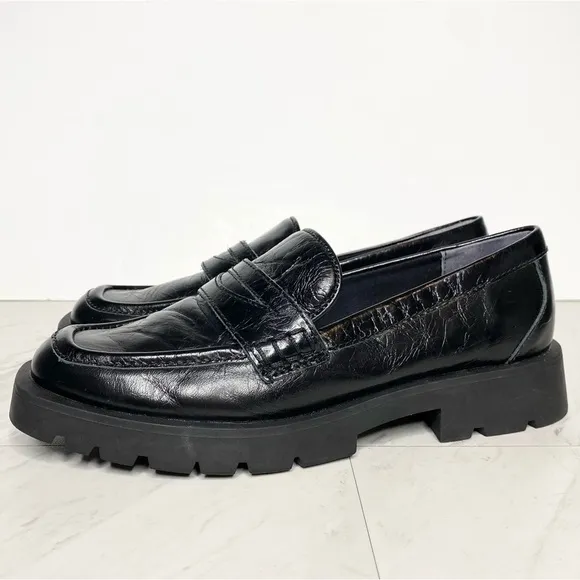 Dolce Vita Elias Black Leather Square Toe Loafer 8