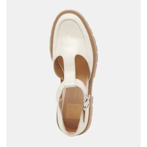 Dolce Vita Emilio Flats Cream Crinkle Patent Leather  7.5 NEW in Box Mary Jane