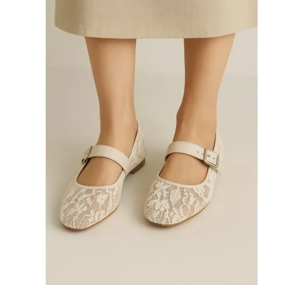 Dolce Vita Lace Flats Ivory Sz. 8