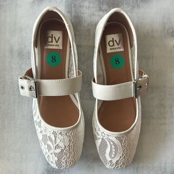 Dolce Vita Lace Flats Ivory Sz. 8