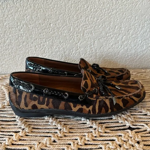 Donald J. Pliner Lacey Natural Leopard Square Toe Loafers