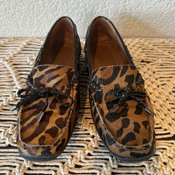 Donald J. Pliner Lacey Natural Leopard Square Toe Loafers