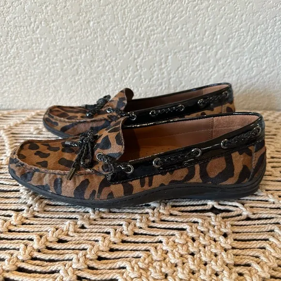 Donald J. Pliner Lacey Natural Leopard Square Toe Loafers