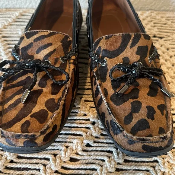 Donald J. Pliner Lacey Natural Leopard Square Toe Loafers