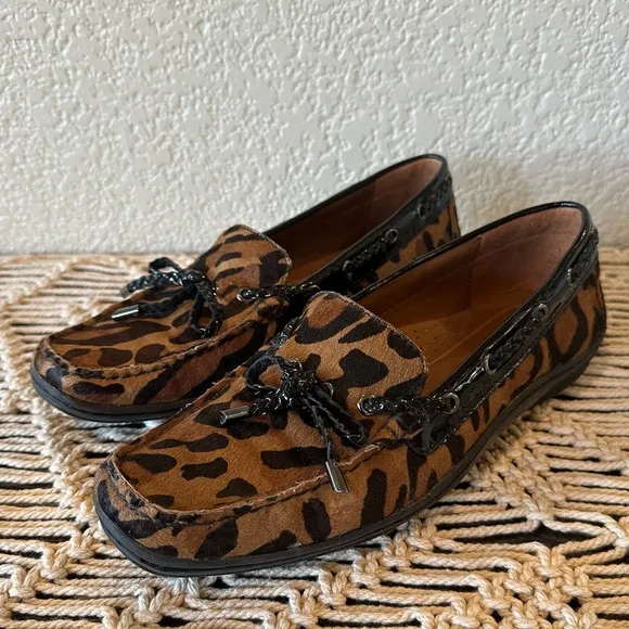 Donald J. Pliner Lacey Natural Leopard Square Toe Loafers