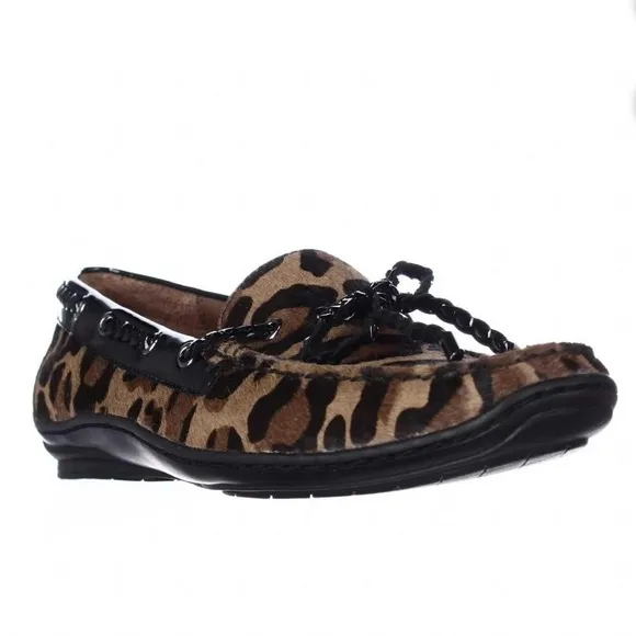 Donald J. Pliner Lacey Natural Leopard Square Toe Loafers
