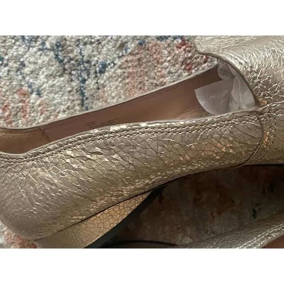 Donald J Pliner Metallic Gold Loafers