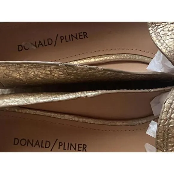 Donald J Pliner Metallic Gold Loafers