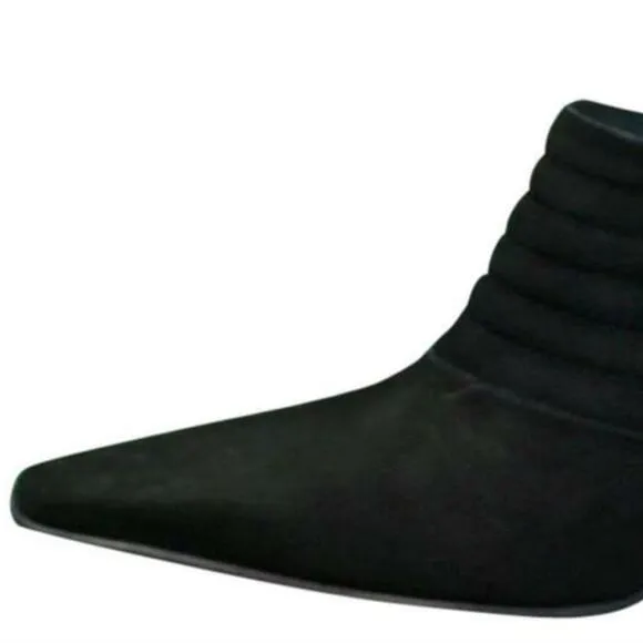 Donald Pliner Black Suede Leather Pump Elastic New Boots Booties New NIB $295