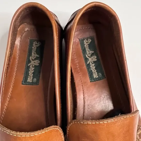 Donato Marrone Amazonas Cognac Tan Brown Leather Driver Loafers 9.5 D