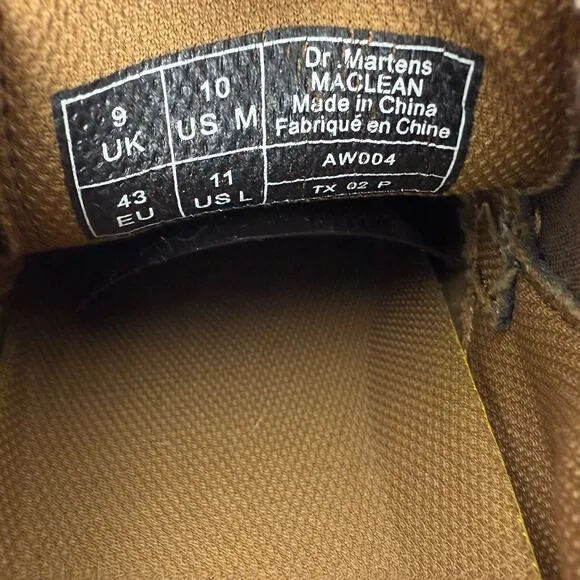 Dr. Doc Martens Maclean comfort Slip On Brown Leather Loafers Mens Size 10