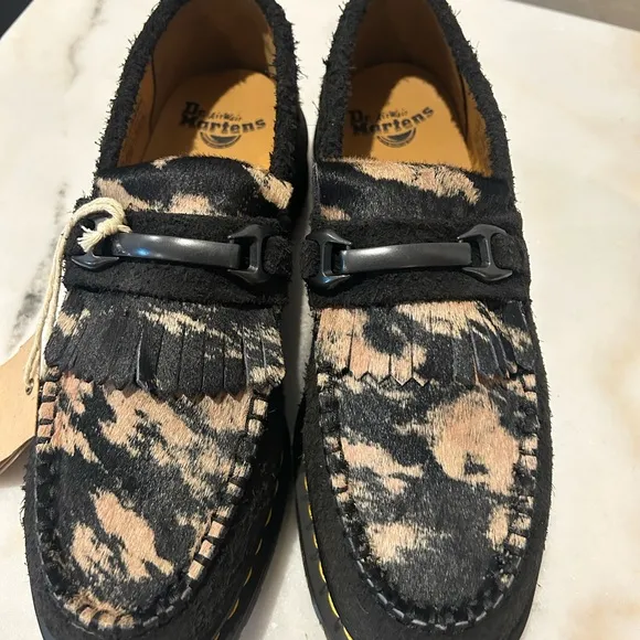 Dr. Martens Adrian Snaffle Pony Hair Loafers Black Size Men’s 9 Brand New