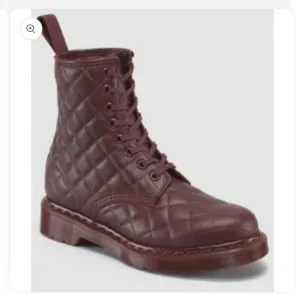 Dr. Martens Coralie Daino Leather Quilted Burgundy Lace-Up Boots