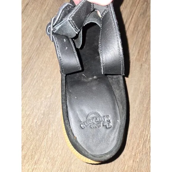 Dr. Martens ROMANA US 8 UK 6 EU 39 Black Open Back Penny Loafers EUC Clean