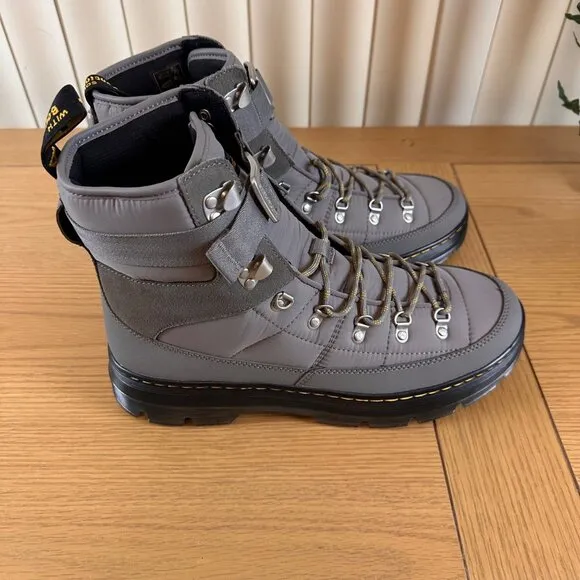 Dr. Martens Size 13 Grey Quilted Padded Hiking Boots Strap