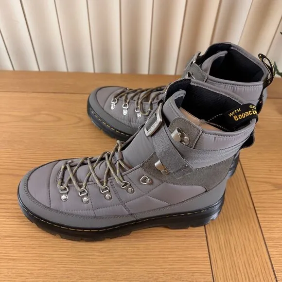 Dr. Martens Size 13 Grey Quilted Padded Hiking Boots Strap