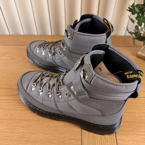 Dr. Martens Size 13 Grey Quilted Padded Hiking Boots Strap