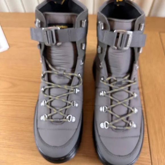 Dr. Martens Size 13 Grey Quilted Padded Hiking Boots Strap