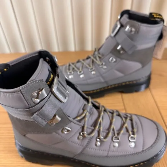 Dr. Martens Size 13 Grey Quilted Padded Hiking Boots Strap