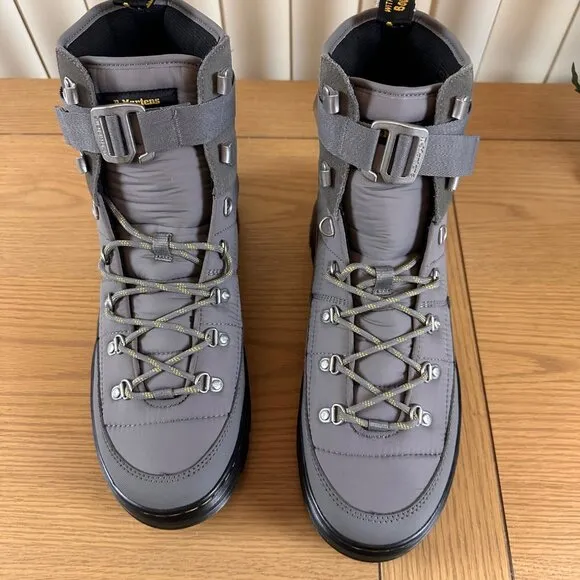 Dr. Martens Size 13 Grey Quilted Padded Hiking Boots Strap