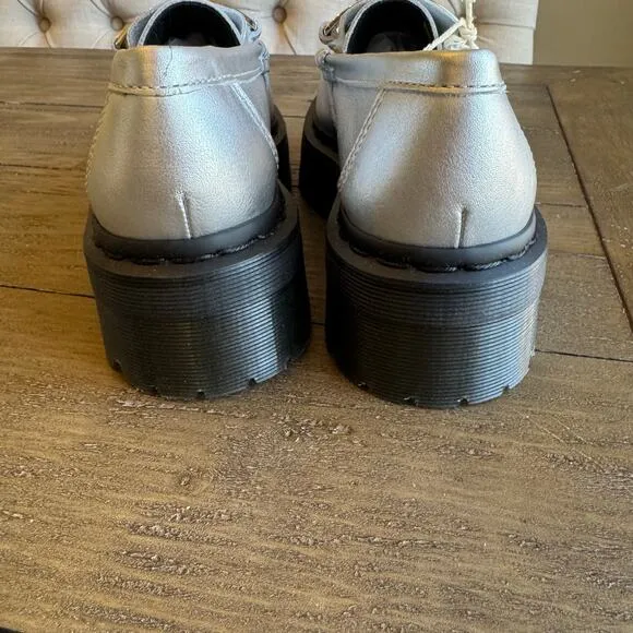 Dr. Martens Women's Size 6 Adrian Metallic Tumble Loafers Lug Sole Platform NEW