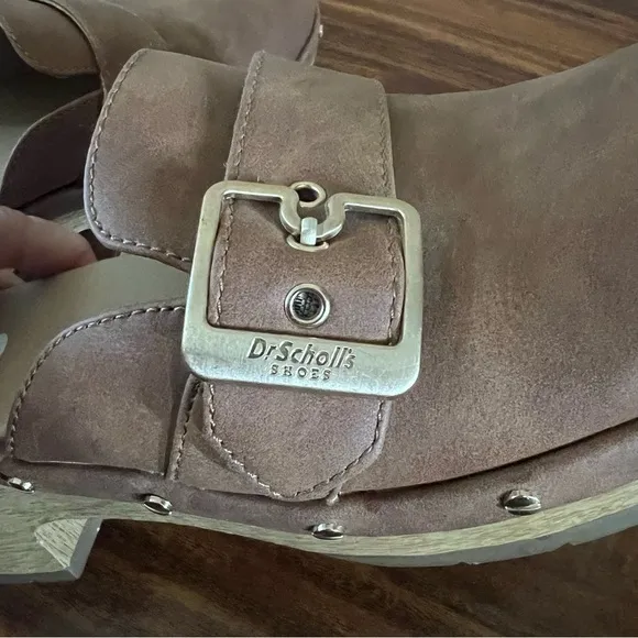 Dr. Scholl’s Cassidy Clog Shoes Slides Brown with Gold Details Womens size 8.5
