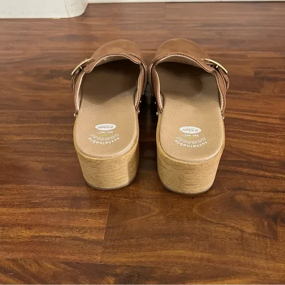 Dr. Scholl’s Cassidy Clog Shoes Slides Brown with Gold Details Womens size 8.5