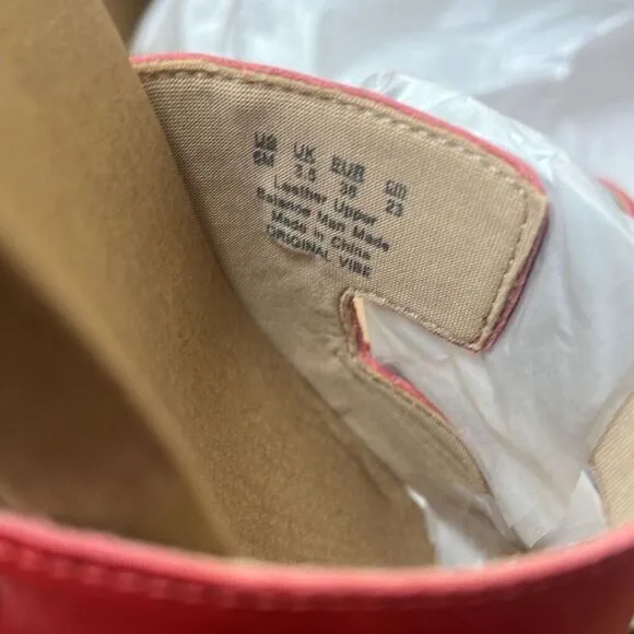 Dr. Scholl's Women's Original Vibe Platform Slide Sandal Red Leather NIB Size 6M