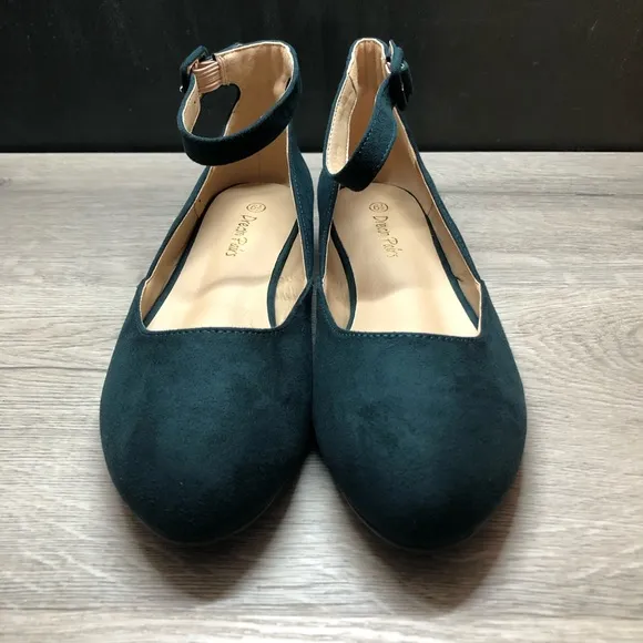 DREAM PAIRS Ankle Strap Low Wedge Flats