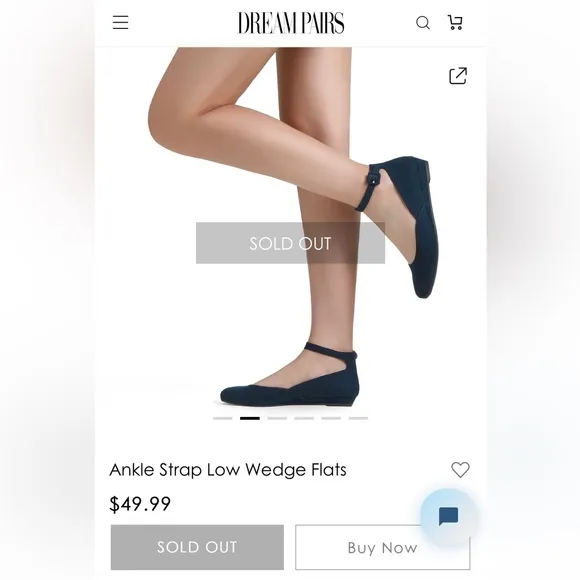 DREAM PAIRS Ankle Strap Low Wedge Flats