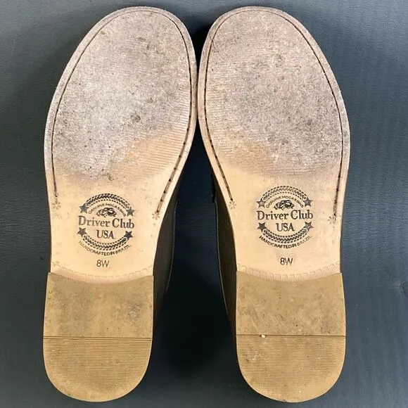 DRIVER CLUB USA Perforated soft leather slip on loafers size 8 wide